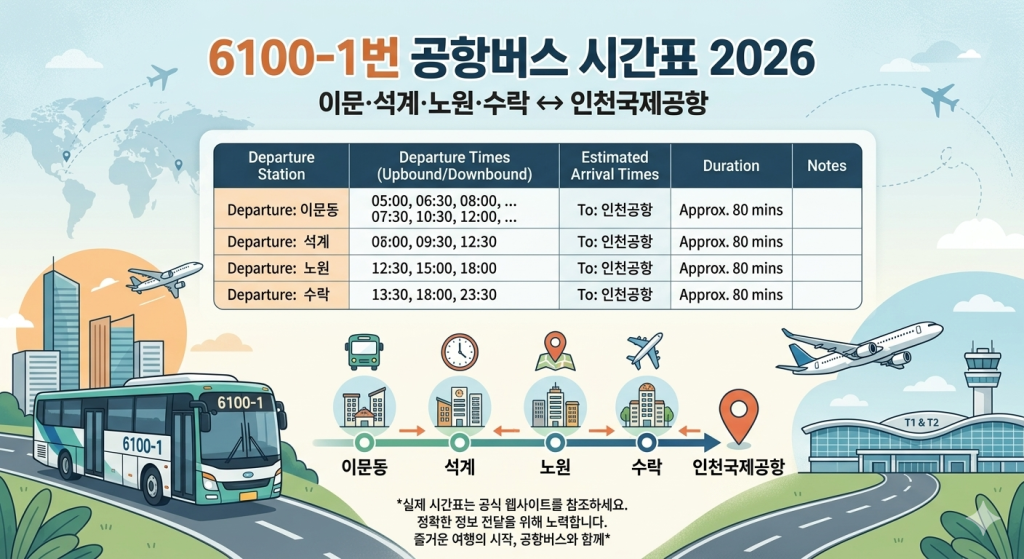 6100-1번 공항버스 시간표
